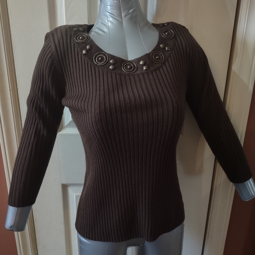 R.Q.T. petite Woman's Size PM long sleeve blouse shirt top